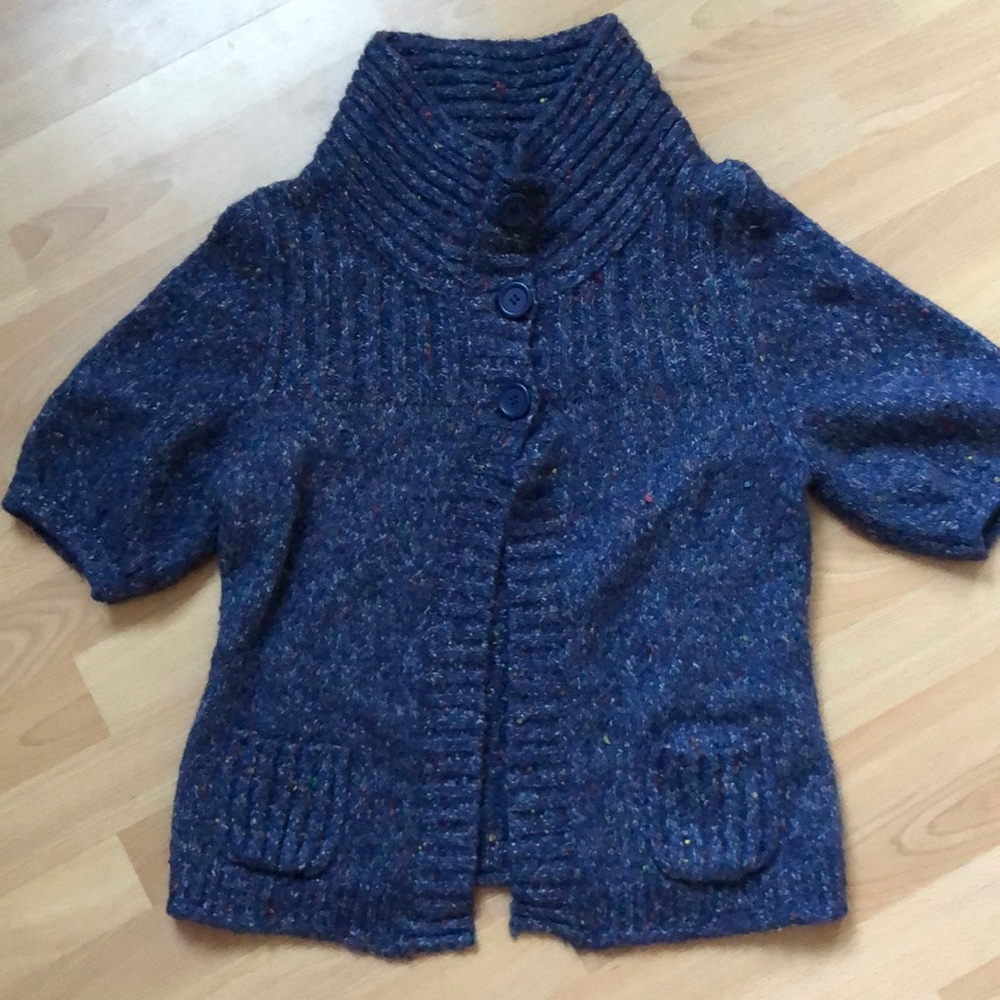 Express mock neck short sleeve sweater